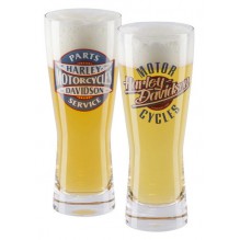 H-D Parts & Service Graphic Set of Two Pilsner Glasses