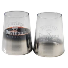 H-D Silver Ombre Stemless Wine Glass Set Vinglass