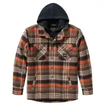 SHIRT JACKET-WOVEN,BLACK/BROWN